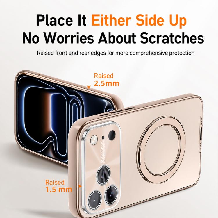 Custodia per telefono con supporto magnetico Fulcrur galvanizzato opaco, For iPhone 17 Pro Max, For iPhone 17 Pro, For iPhone 17, For iPhone 16 Pro Max