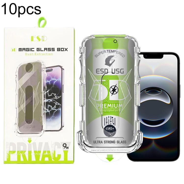 10 pezzi Pellicola in vetro temperato curva 5D facile da installare, antipolvere, per la privacy, da bordo a bordo, For iPhone 17e / 16e / 14 / 13 Pro, For iPhone 17 Pro Max, For iPhone 17 Pro, For iPhone 17 / 16 Pro, For iPhone Air, For iPhone 16 Pro ...