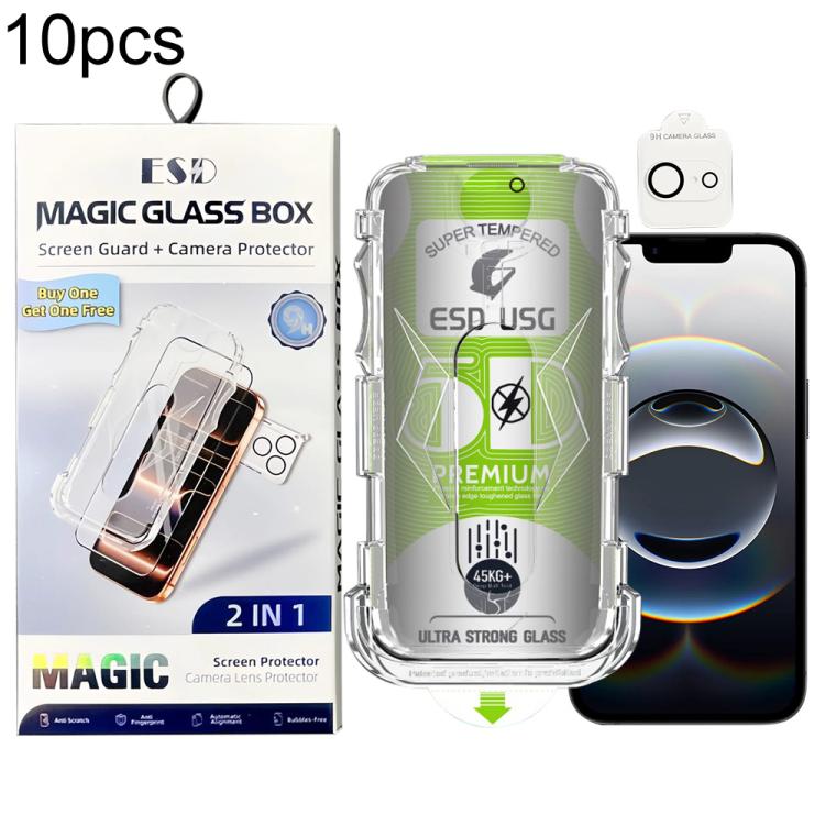 10 pezzi Pellicola in vetro temperato curva 5D facile da installare, antipolvere, per la privacy da bordo a bordo, con pellicola per lenti, For iPhone 17e / 16e, For iPhone 17 Pro Max, For iPhone 17 Pro, For iPhone 17, For iPhone Air                   ...