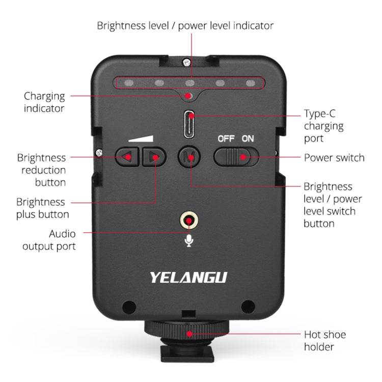 YELANGU LED02 Luce LED per Microfono e Riprese