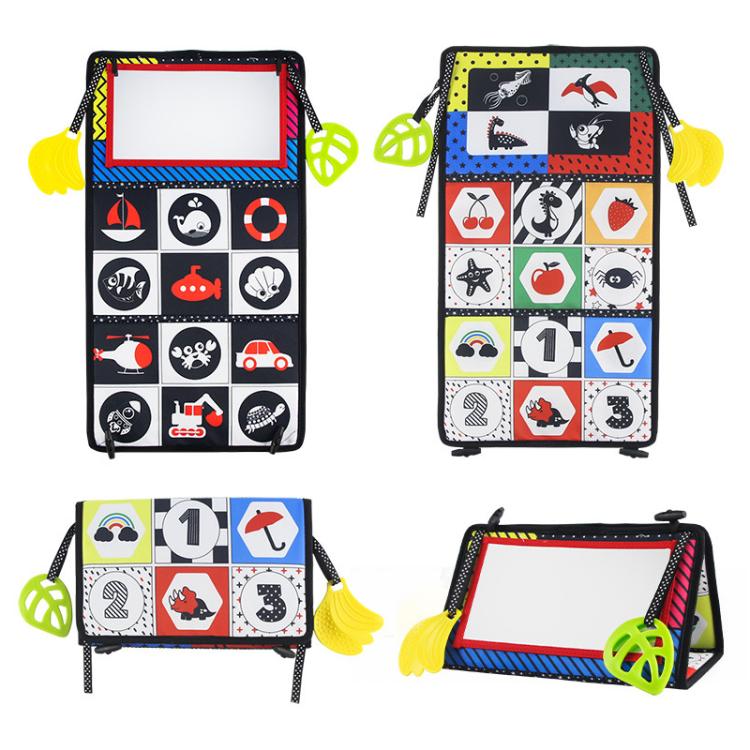 Libro giocattolo pieghevole in tessuto per l'educazione della prima infanzia con specchio deformante., Number, Number+4-page Cloth Book, Number+4-page Dinosaur Book&Teether, Number+4-page Animals Book&Teether, Letter, Letter+4-page Cloth Book          ...