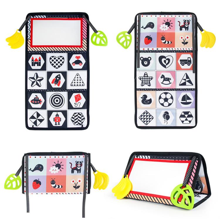Libro giocattolo pieghevole in tessuto per l'educazione della prima infanzia con specchio deformante., Number, Number+4-page Cloth Book, Number+4-page Dinosaur Book&Teether, Number+4-page Animals Book&Teether, Letter, Letter+4-page Cloth Book          ...