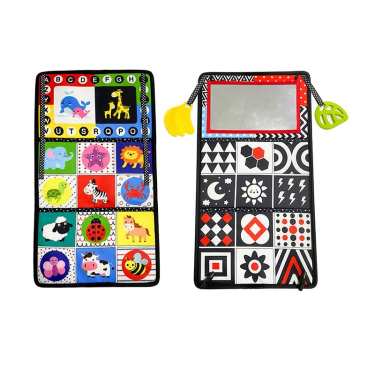 Libro giocattolo pieghevole in tessuto per l'educazione della prima infanzia con specchio deformante., Number, Number+4-page Cloth Book, Number+4-page Dinosaur Book&Teether, Number+4-page Animals Book&Teether, Letter, Letter+4-page Cloth Book          ...