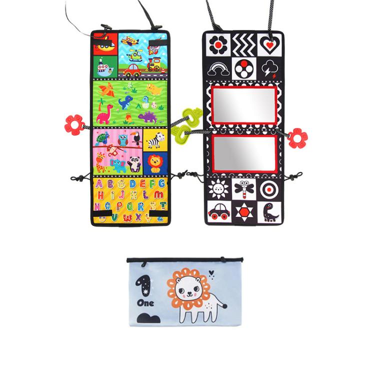 Libro giocattolo pieghevole in tessuto per l'educazione della prima infanzia con specchio deformante., Number, Number+4-page Cloth Book, Number+4-page Dinosaur Book&Teether, Number+4-page Animals Book&Teether, Letter, Letter+4-page Cloth Book          ...