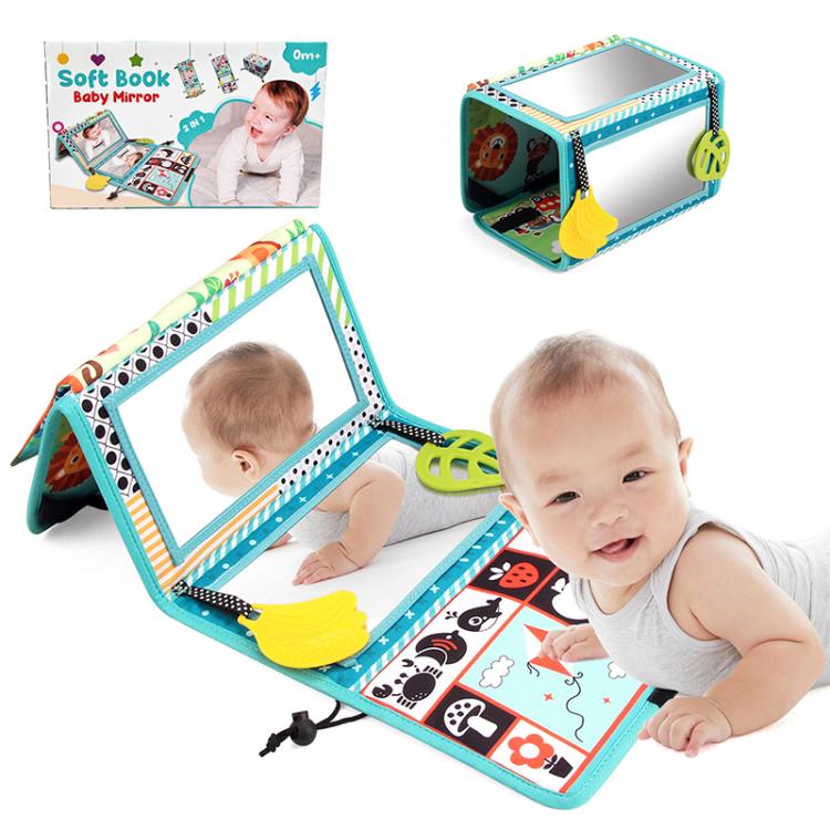 Libro giocattolo pieghevole in tessuto per l'educazione della prima infanzia con specchio deformante., Number, Number+4-page Cloth Book, Number+4-page Dinosaur Book&Teether, Number+4-page Animals Book&Teether, Letter, Letter+4-page Cloth Book          ...
