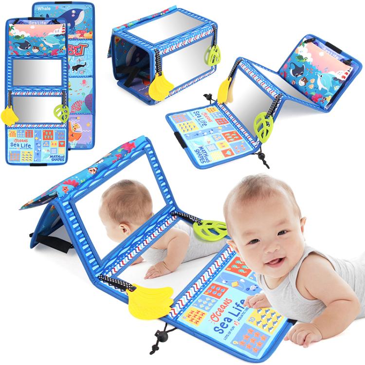 Libro giocattolo pieghevole in tessuto per l'educazione della prima infanzia con specchio deformante., Number, Number+4-page Cloth Book, Number+4-page Dinosaur Book&Teether, Number+4-page Animals Book&Teether, Letter, Letter+4-page Cloth Book          ...