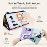 Libro giocattolo pieghevole in tessuto per l'educazione della prima infanzia con specchio deformante., Number, Number+4-page Cloth Book, Number+4-page Dinosaur Book&Teether, Number+4-page Animals Book&Teether, Letter, Letter+4-page Cloth Book          ...