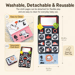 Libro giocattolo pieghevole in tessuto per l'educazione della prima infanzia con specchio deformante., Number, Number+4-page Cloth Book, Number+4-page Dinosaur Book&Teether, Number+4-page Animals Book&Teether, Letter, Letter+4-page Cloth Book          ...