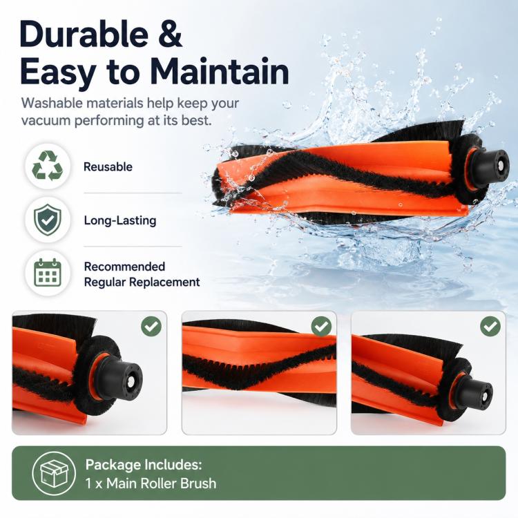 Accessori di ricambio per l'aspirapolvere robot Xiaomi Mijia 5C OV42CN, Main Brush, Side Brush, Dual Filter, Fine Mop Pad, Thick Stripe Mop Pad, Dust Bag, Activated Carbon Dust Bag