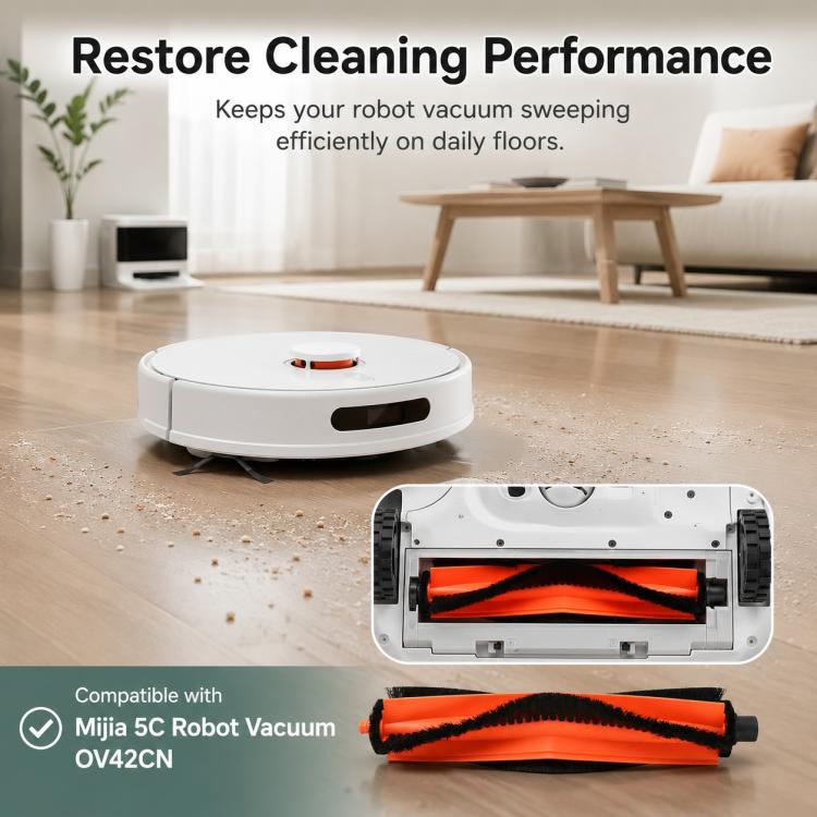 Accessori di ricambio per l'aspirapolvere robot Xiaomi Mijia 5C OV42CN, Main Brush, Side Brush, Dual Filter, Fine Mop Pad, Thick Stripe Mop Pad, Dust Bag, Activated Carbon Dust Bag
