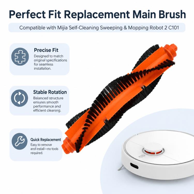 Accessori di ricambio per robot aspirapolvere Xiaomi Mijia Robot Vacuum Mop 2, Main Brush, Dual Side Brush, Dual Filter, Blue Striped Mop Pad, Striped Mop Pad, Light Gray Mop Pad, Dark Gray Mop Pad