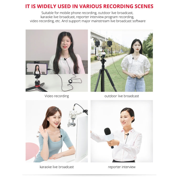 YELANGU MY2-C Type-C Interface Live Broadcast Interview Lavalier Microphone for Cell Phone, Length: 1.5m, MY2-C