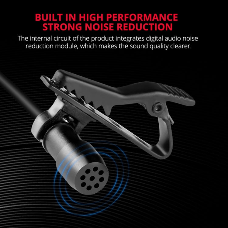 YELANGU MY2-C Interfaccia Type-C Trasmissione dal vivo Intervista Microfono lavalier per telefono cellulare, Lunghezza: 1,5 m, MY2-C