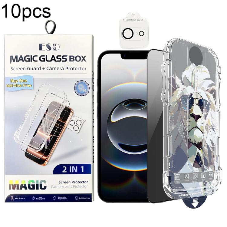 10 pezzi Pellicola protettiva in vetro temperato antipolvere per la privacy, facile da installare, con lente inclusa, For iPhone 17e / 16e, For iPhone 17 Pro Max, For iPhone 17 Pro, For iPhone 17, For iPhone Air, For iPhone 16 Pro Max, For iPhone 16 Pr...