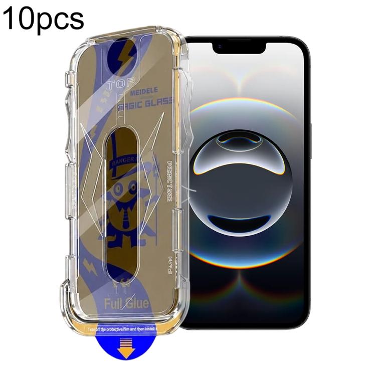 10 pezzi MEIDELE Pellicola protettiva in vetro temperato antipolvere per la privacy, facile da installare, For iPhone 17e / 16e / 14 / 13 Pro, For iPhone 17 Pro Max, For iPhone 17 Pro, For iPhone 17 / 16 Pro, For iPhone Air, For iPhone 16 Pro Max      ...