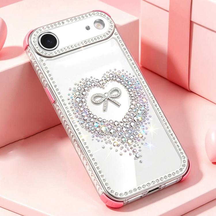 Custodia per telefono ibrida in PC e TPU con airbag antiurto e cuore di diamante., For iPhone 17 Pro Max, For iPhone 17 Pro, For iPhone 17, For iPhone Air, For iPhone 16 Pro Max, For iPhone 16 Pro