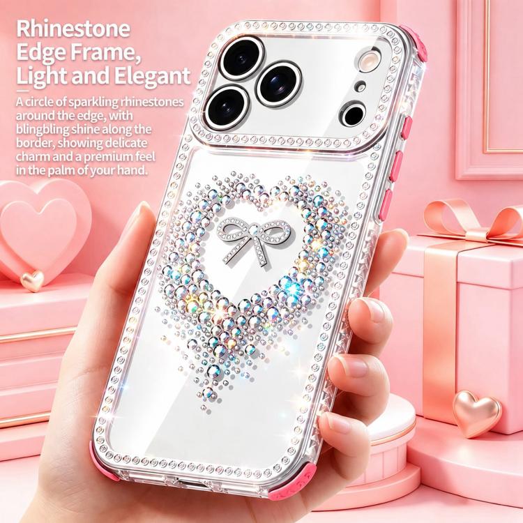 Custodia per telefono ibrida in PC e TPU con airbag antiurto e cuore di diamante., For iPhone 16 Plus, For iPhone 16