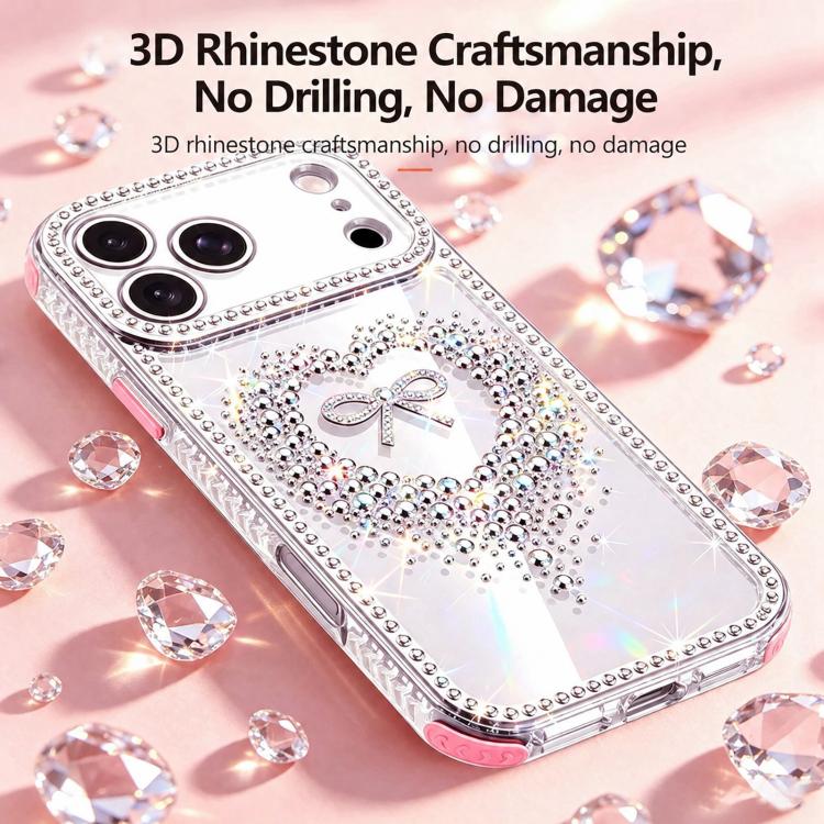 Custodia per telefono ibrida in PC e TPU con airbag antiurto e cuore di diamante., For iPhone 16 Plus, For iPhone 16