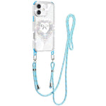 Custodia per telefono ibrida in PC e TPU con airbag e cordino a forma di cuore e fiocco di diamante., For iPhone 16 Plus, For iPhone 16