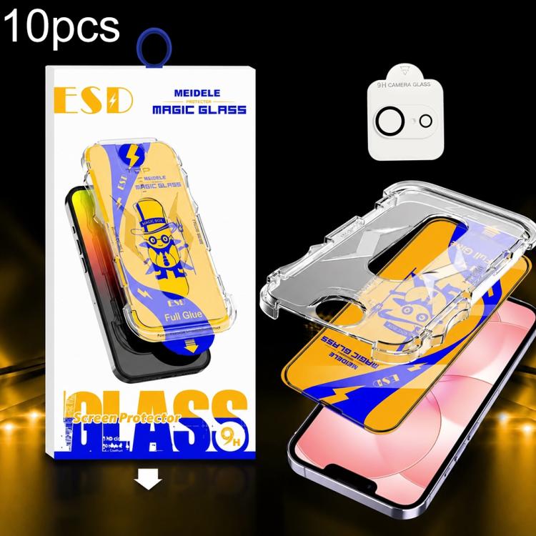 10 pezzi MEIDELE Pellicola protettiva in vetro temperato HD facile da installare per scatola antipolvere con lente, For iPhone 17e / 16e, For iPhone 17 Pro Max, For iPhone 17 Pro, For iPhone 17, For iPhone Air, For iPhone 16 Pro Max, For iPhone 16 Pro ...