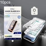 10 pezzi USG Easy Install Dustproof Box HD Pellicola in vetro temperato da bordo a bordo con pellicola per obiettivo, For iPhone 11 Pro, For iPhone XS / X, For iPhone XR, For iPhone XS Max