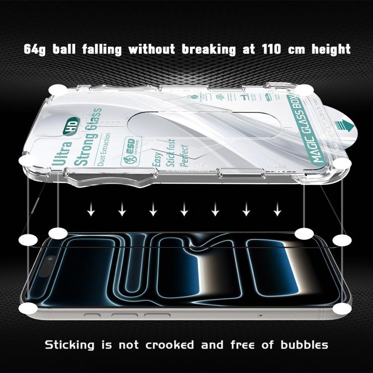 10 pezzi USG Easy Install Dustproof Box HD Pellicola in vetro temperato da bordo a bordo con pellicola per obiettivo, For iPhone 11 Pro, For iPhone XS / X, For iPhone XR, For iPhone XS Max