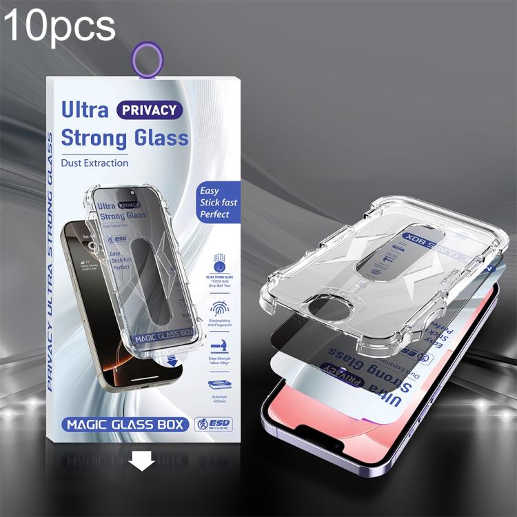10 pezzi USG Pellicola protettiva in vetro temperato per la privacy, facile da installare, antipolvere, da bordo a bordo, For iPhone 17e / 16e / 14 / 13 Pro, For iPhone 17 Pro Max, For iPhone 17 Pro, For iPhone 17 / 16 Pro, For iPhone Air              ...