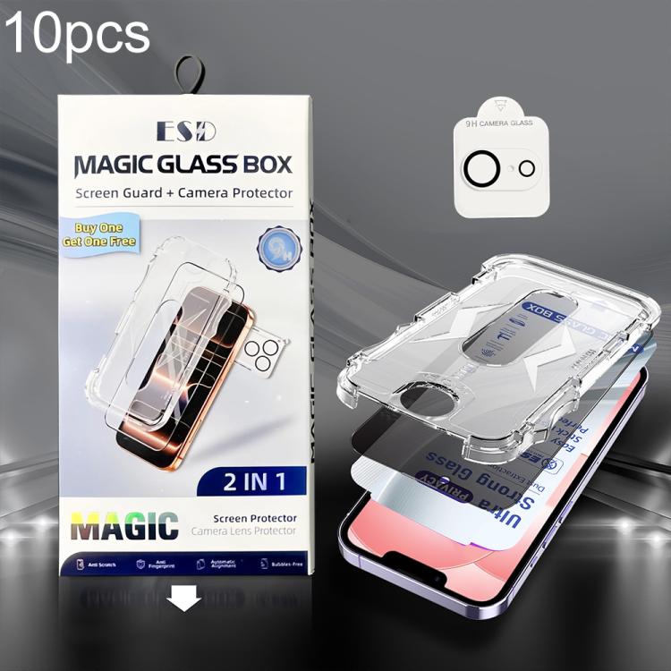 10 pezzi USG Pellicola protettiva in vetro temperato per la privacy, facile da installare, antipolvere, da bordo a bordo, con pellicola per lenti, For iPhone 17e / 16e, For iPhone 17 Pro Max, For iPhone 17 Pro, For iPhone 17, For iPhone Air            ...