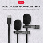 Microfono lavalier Type-C con doppia clip per Samsung