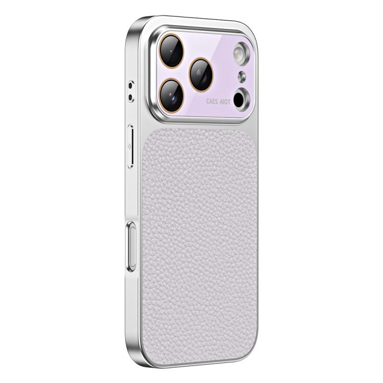 Custodia per telefono in TPU con texture litchi e pellicola protettiva per obiettivo., For iPhone 17e / 16e, For iPhone 17 Pro Max