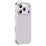 Custodia per telefono in TPU con texture litchi e pellicola protettiva per obiettivo., For iPhone 17 Pro, For iPhone 17