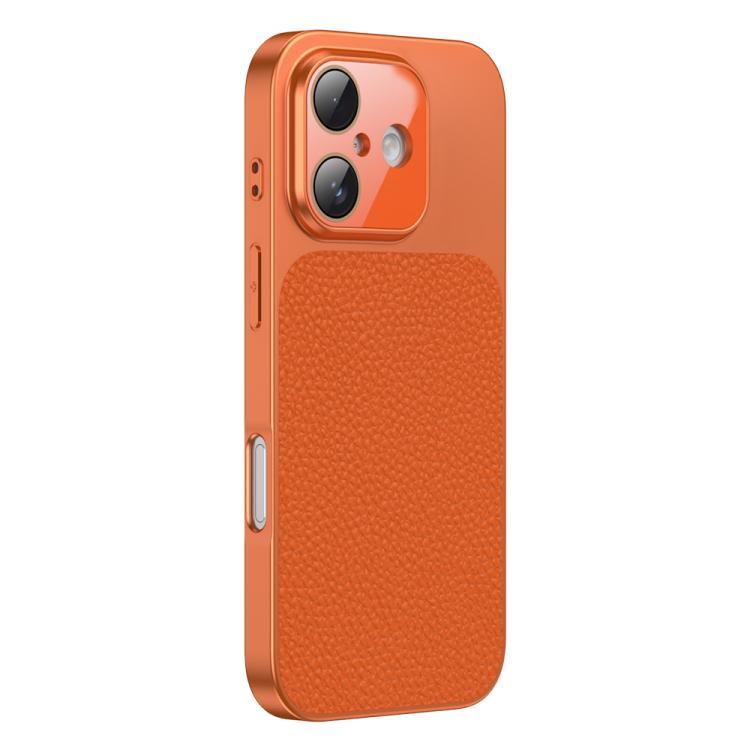 Custodia per telefono in TPU con texture litchi e pellicola protettiva per obiettivo., For iPhone 17 Pro, For iPhone 17