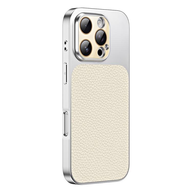 Custodia per telefono in TPU con texture litchi e pellicola protettiva per obiettivo., For iPhone 16 Pro, For iPhone 16 Plus