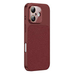 Custodia per telefono in TPU con texture litchi e pellicola protettiva per obiettivo., For iPhone 16, For iPhone 15 Pro Max
