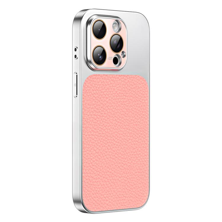 Custodia per telefono in TPU con texture litchi e pellicola protettiva per obiettivo., For iPhone 16, For iPhone 15 Pro Max