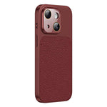 Custodia per telefono in TPU con texture litchi e pellicola protettiva per obiettivo., For iPhone 15, For iPhone 14 Plus