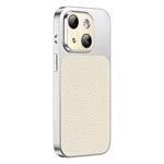 Custodia per telefono in TPU con texture litchi e pellicola protettiva per obiettivo., For iPhone 15, For iPhone 14 Plus