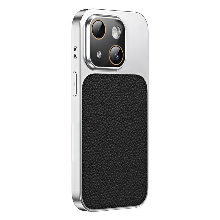 Custodia per telefono in TPU con texture litchi e pellicola protettiva per obiettivo., For iPhone 14, For iPhone 14 Pro