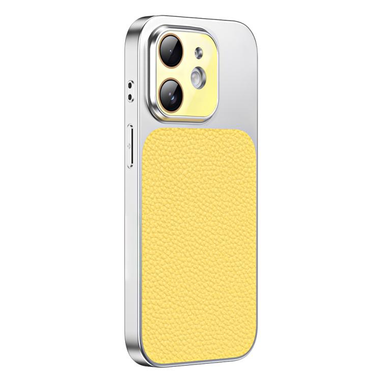 Custodia per telefono in TPU con texture litchi e pellicola protettiva per obiettivo., For iPhone 12, For iPhone 12 Pro Max