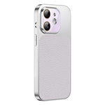 Custodia per telefono in TPU con texture litchi e pellicola protettiva per obiettivo., For iPhone 12, For iPhone 12 Pro Max