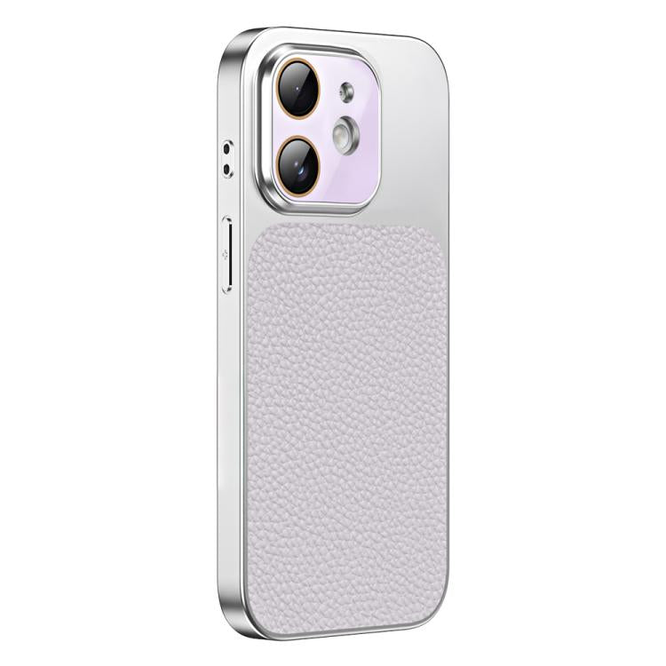 Custodia per telefono in TPU con texture litchi e pellicola protettiva per obiettivo., For iPhone 12, For iPhone 12 Pro Max