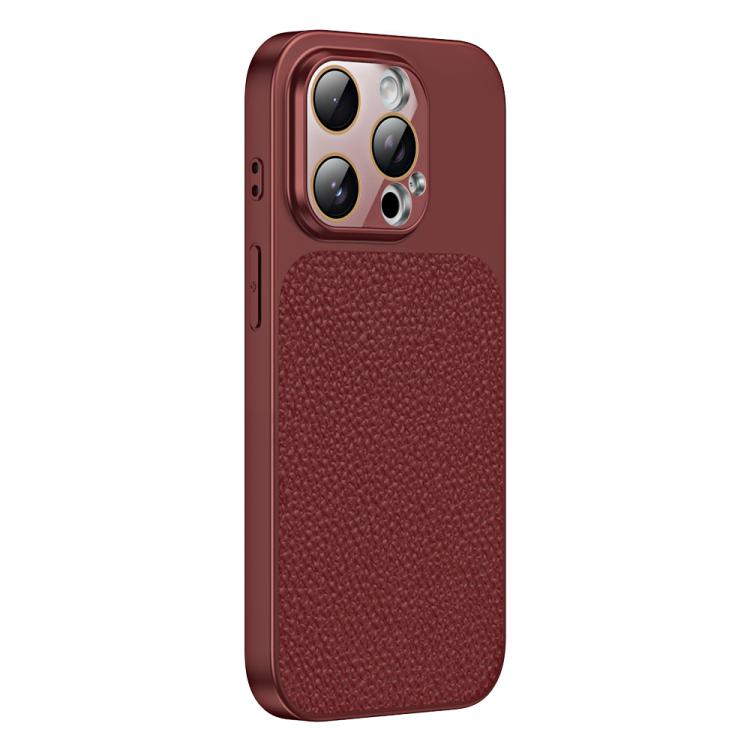 Custodia per telefono in TPU con texture litchi e pellicola protettiva per obiettivo., For iPhone 12 Pro, For iPhone 11 Pro Max