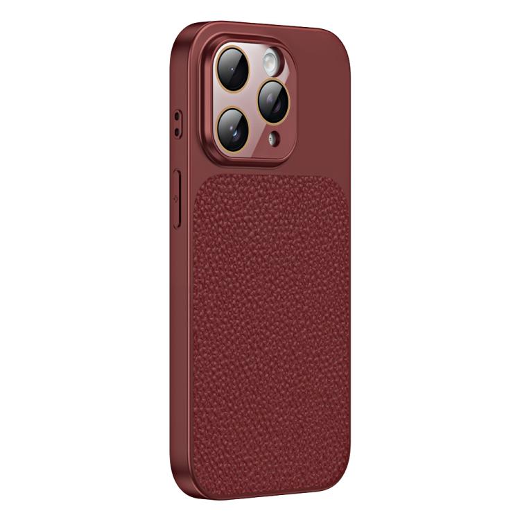 Custodia per telefono in TPU con texture litchi e pellicola protettiva per obiettivo., For iPhone 12 Pro, For iPhone 11 Pro Max