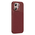Custodia per telefono in TPU con texture litchi e pellicola protettiva per obiettivo., For iPhone 11