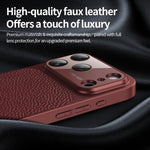 Custodia per telefono in TPU con texture litchi e pellicola protettiva per obiettivo., For iPhone 17 Pro, For iPhone 17