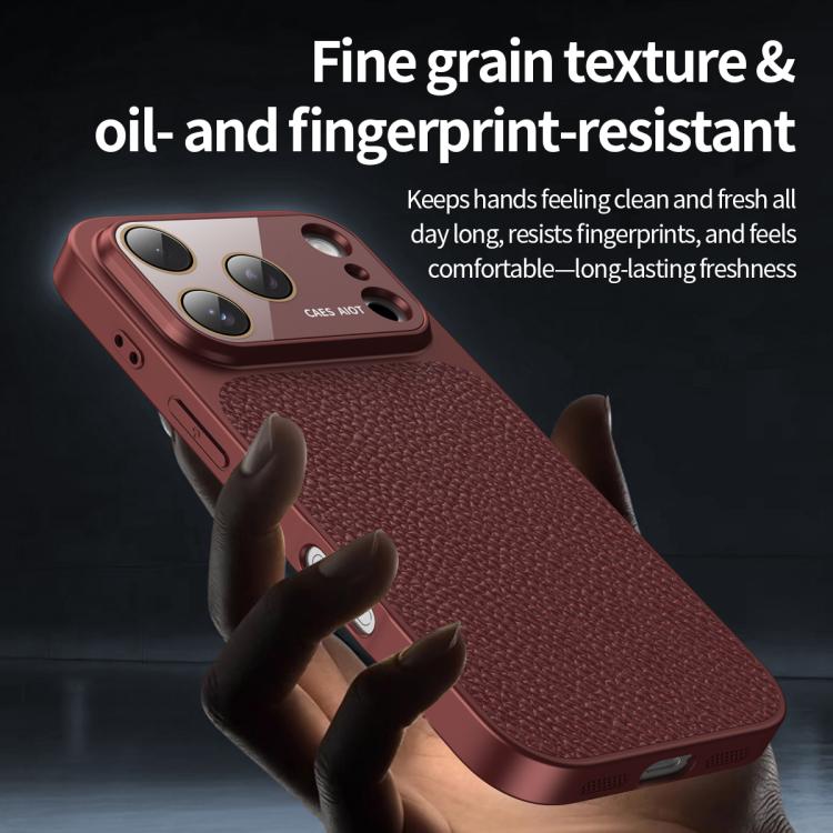 Custodia per telefono in TPU con texture litchi e pellicola protettiva per obiettivo., For iPhone Air, For iPhone 16 Pro Max