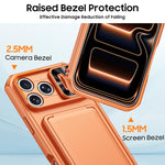Custodia per telefono ibrida in PC e TPU con porta carte a ribalta e cover scorrevole per fotocamera., For iPhone 17 Pro Max, For iPhone 16 Pro Max, For iPhone 15 Pro Max