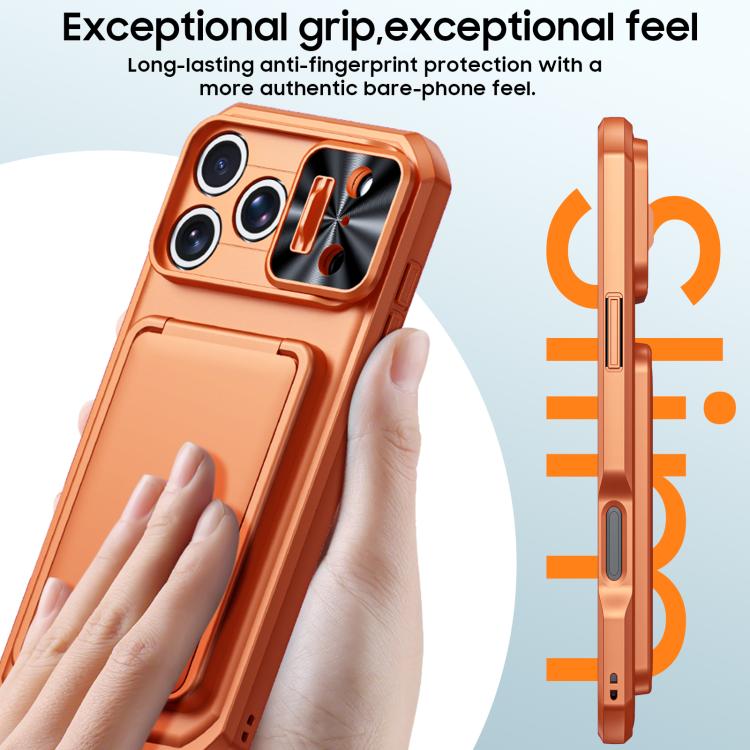 Custodia per telefono ibrida in PC e TPU con porta carte a ribalta e cover scorrevole per fotocamera., For iPhone 17 Pro Max, For iPhone 16 Pro Max, For iPhone 15 Pro Max