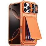 Custodia per telefono ibrida in PC e TPU con porta carte a ribalta e cover scorrevole per fotocamera., For iPhone 17 Pro Max, For iPhone 16 Pro Max, For iPhone 15 Pro Max