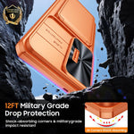 Custodia per telefono ibrida in PC e TPU con porta carte a ribalta e cover scorrevole per fotocamera., For Galaxy S26 Ultra 5G, For Galaxy S25 Ultra 5G, For Galaxy S24 Ultra 5G
